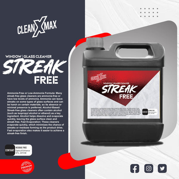 Streak Free Glass Cleaner - 4 litre