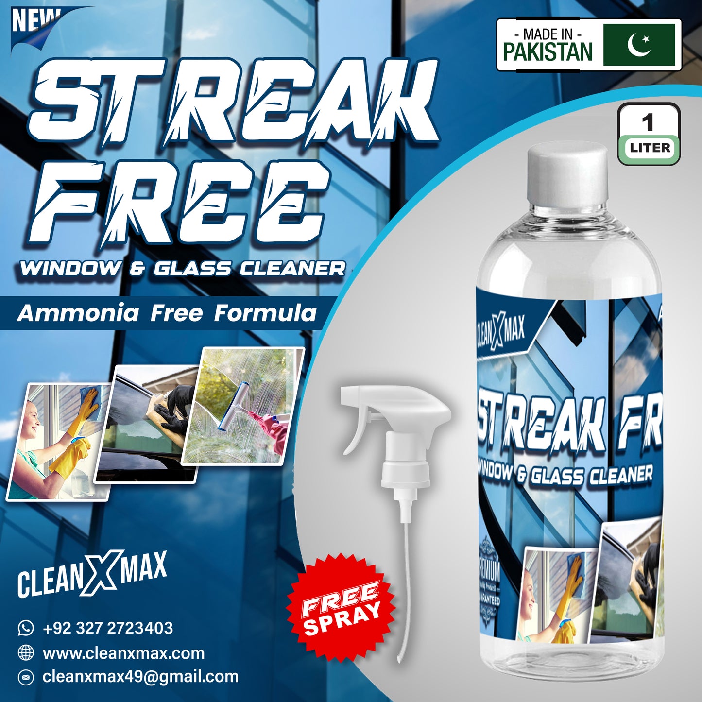 Streak Free Glass Cleaner - 1 litre