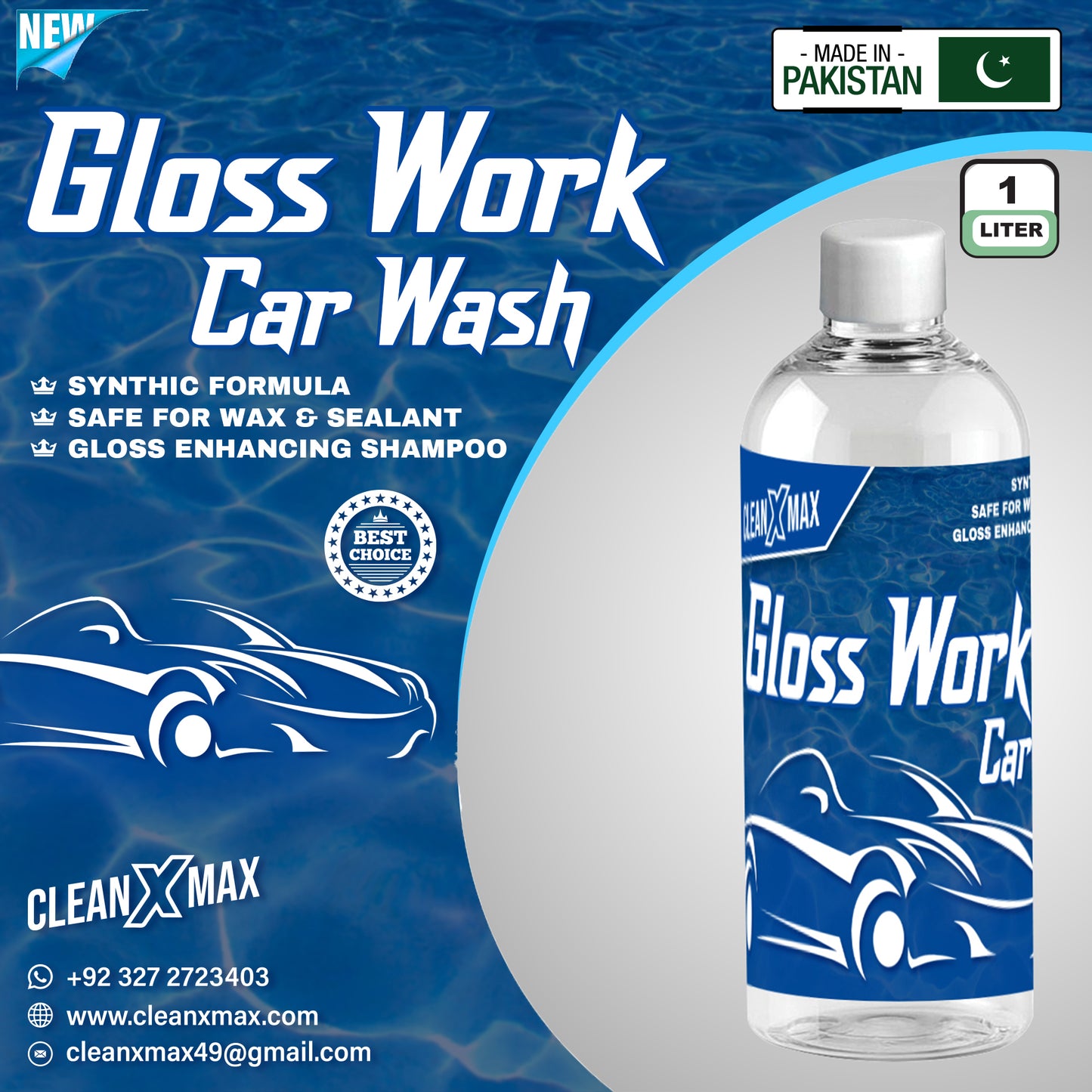 Gloss Workz Auto wash car wash shampoo - 1 litre