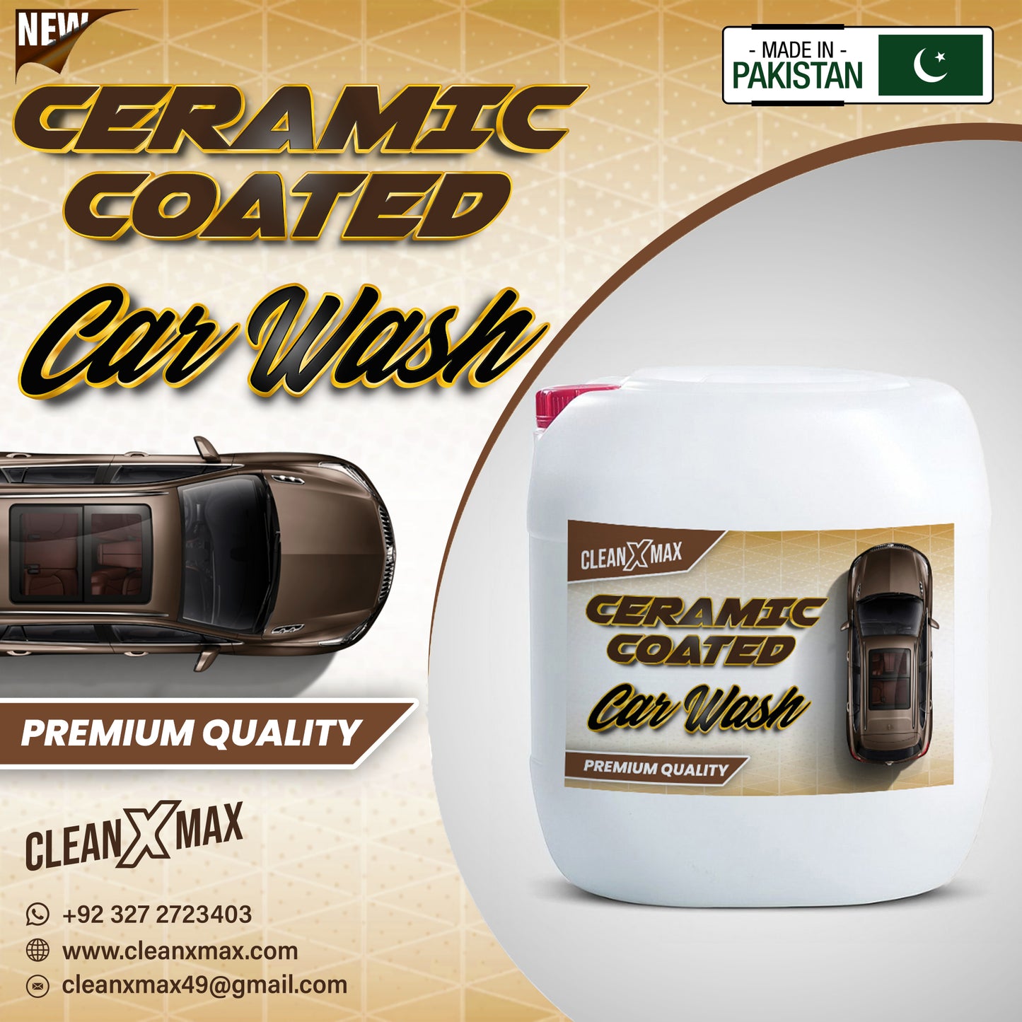 Ceramic coated car wash and wax shampoo - 30 litre