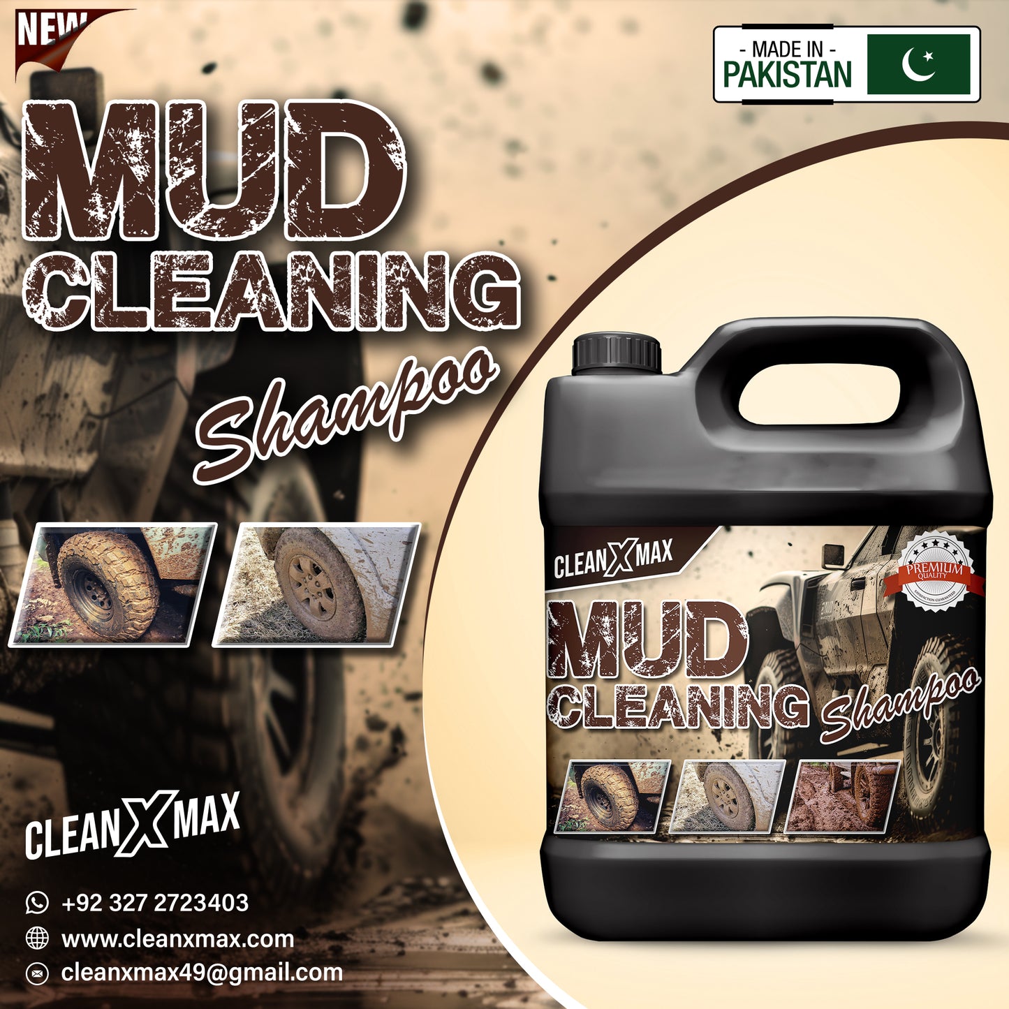 Mud , Dirt Heavy Duty Car wash & wax shampoo - 4 litre