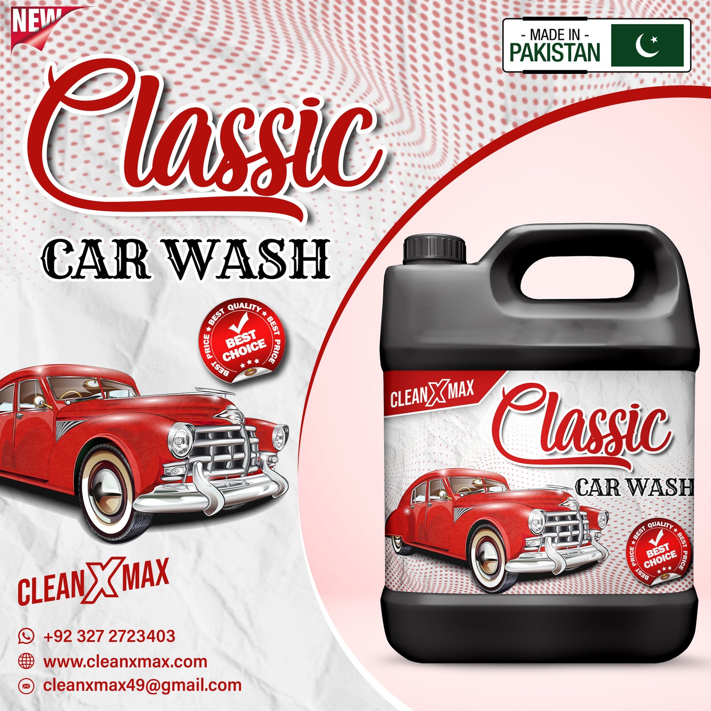 Classic Shine car wash & wax shampoo - 4 litre