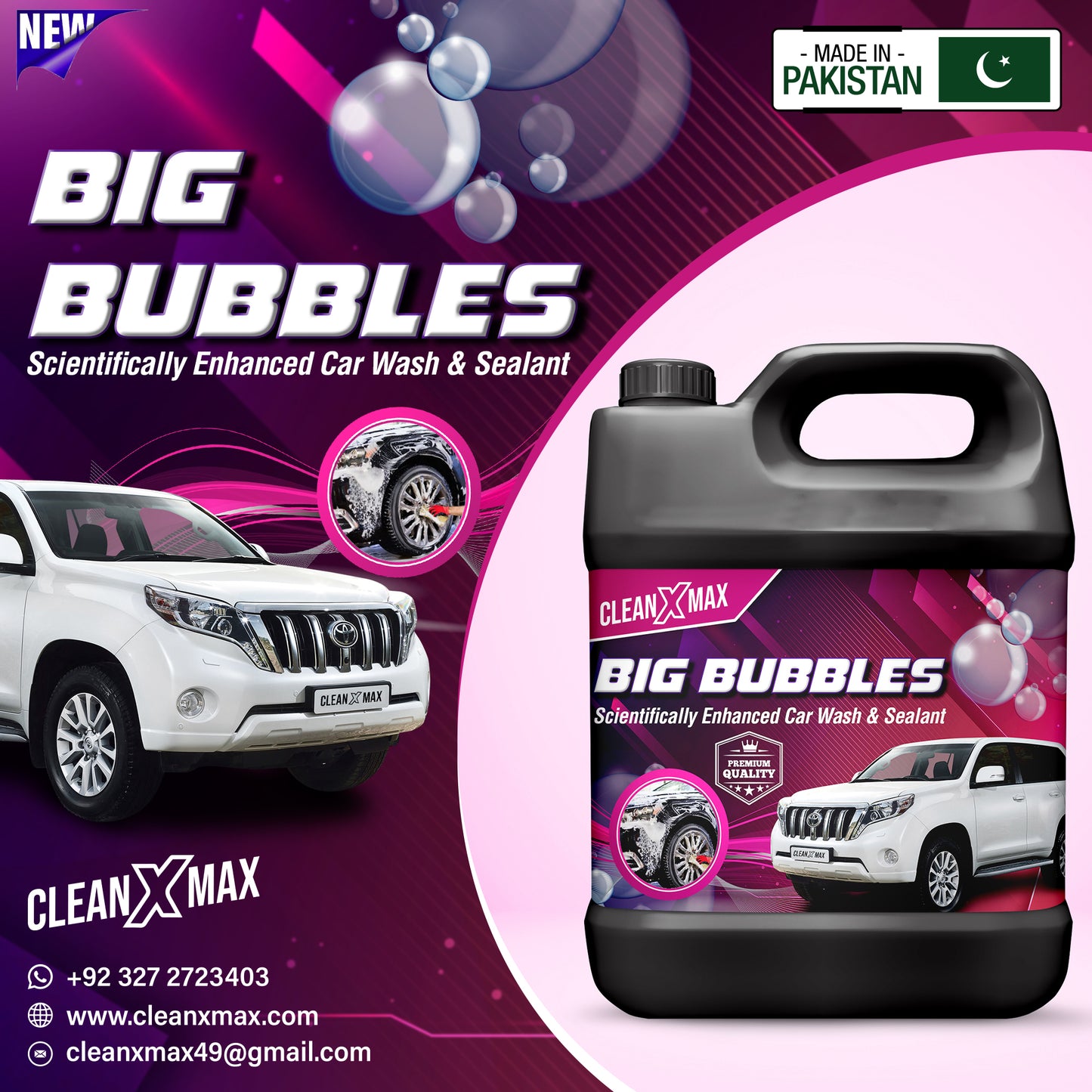 Big Bubble Enhanced car wash & Sealant - 4 litre