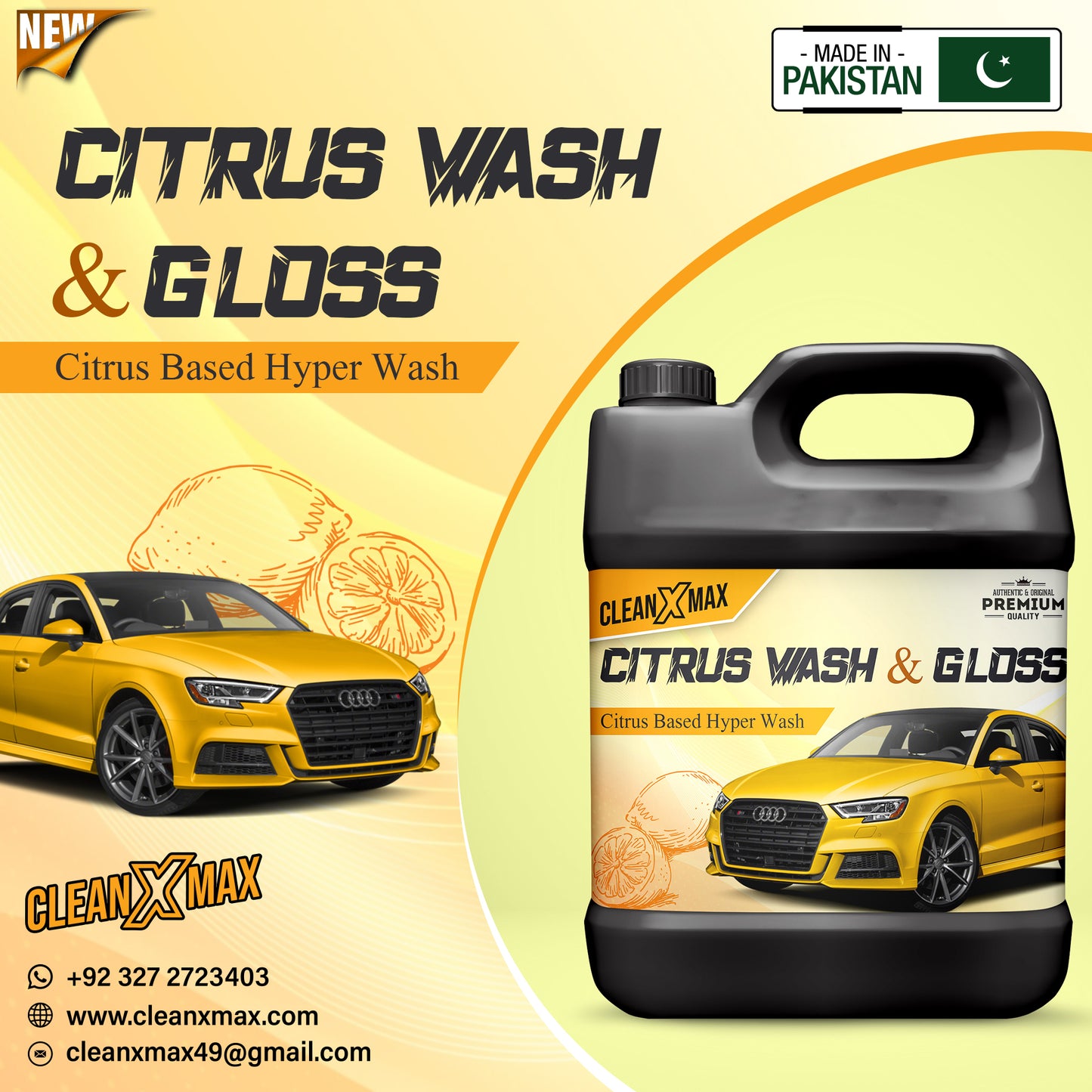 Citrus car wash & wax shampoo - 4 litre